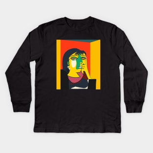 Picasso - Woman's head #7 Kids Long Sleeve T-Shirt